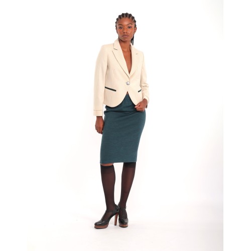 Flora jersey pencil skirt