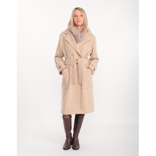 Manteau en drap de laine Léane